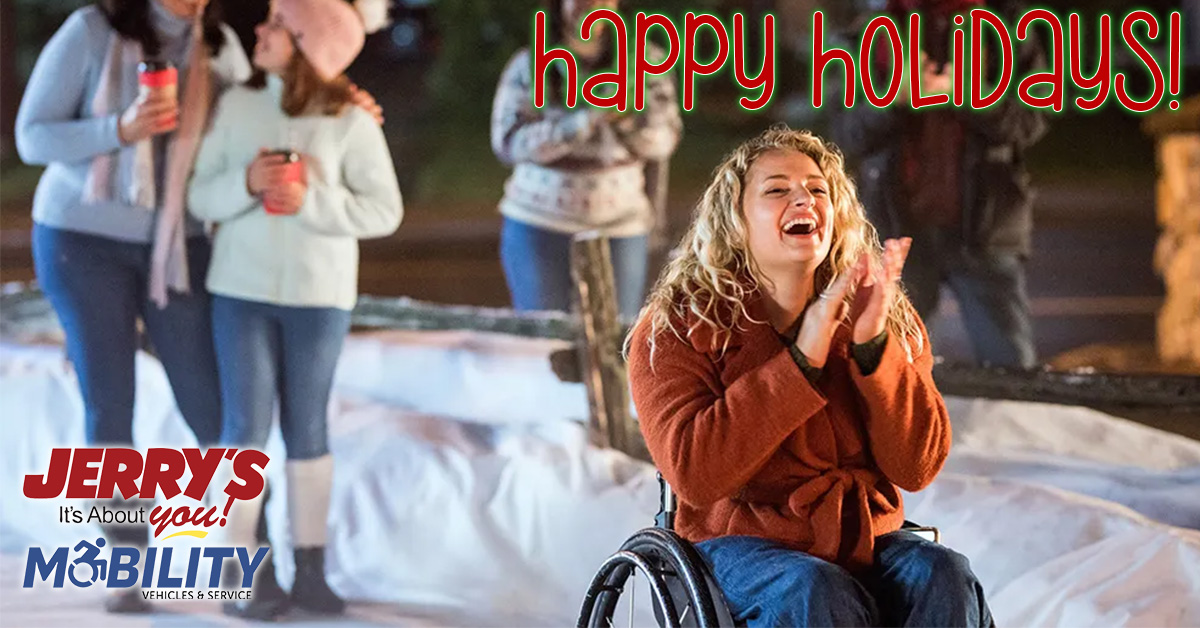 Wheelchair user in holiday scene